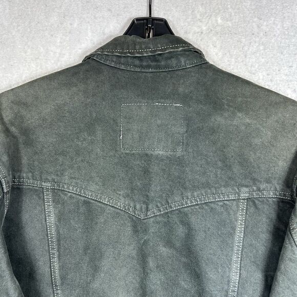 Vintage Wrangler Denim Jacket Jean Trucker Men’s Small Gray Cotton 90s Cowboy - Picture 10 of 15